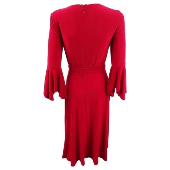 NWT Womens Plus Size 16W Red Ralph Lauren Keyhole Bell-Sleeve Knee-Length Dress - Picture 5 of 6